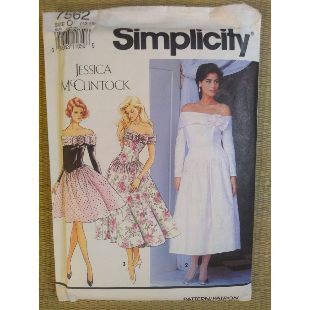 Vintage 90's Gunne Sax Dress Sewing Pattern #7562 Sizes 11-14-16 Simplicity
